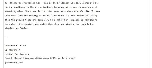 One of the emails released by Wikileaks 'Vox: New poll showing Clinton beating everyone is reported as bad news for Hillary' One of the emails released by Wikileaks 'Vox: New poll showing Clinton beating everyone is reported as bad news for Hillary' - Sputnik International