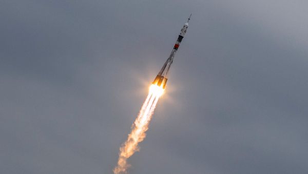 The Soyuz MS-02 spacecraft carrying the crew of Shane Kimbrough of the U.S., Sergey Ryzhikov and Andrey Borisenko of Russia blasts off to the International Space Station (ISS) from the launchpad at the Baikonur cosmodrome, Kazakhstan, October 19, 2016. The Soyuz MS-02 spacecraft carrying the crew of Shane Kimbrough of the U.S., Sergey Ryzhikov and Andrey Borisenko of Russia blasts off to the International Space Station (ISS) from the launchpad at the Baikonur cosmodrome, Kazakhstan, October 19, 2016. - Sputnik International