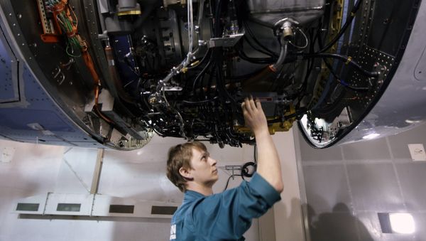 In the SaM146 engine assembly shop at the NPO Saturn research and production center. In the SaM146 engine assembly shop at the NPO Saturn research and production center. - Sputnik International