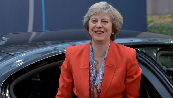 Britain's Prime Minister Theresa May arrives at the EU summit in Brussels, Belgium, October 21, 2016. Britain's Prime Minister Theresa May arrives at the EU summit in Brussels, Belgium, October 21, 2016. - Sputnik International