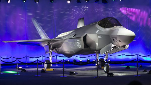First Norwegian Armed Forces Lockheed Martin F-35A Lightning II, known as AM-1 Joint Strike Jet Fighter, is unveiled during the rollout celebration at Lockheed Martin production facility in Fort Worth, TX - Sputnik International