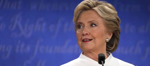 Democratic presidential nominee Hillary Clinton speaks during the third and final 2016 presidential campaign debate with Republican U.S. presidential nominee Donald Trump (not pictured) at UNLV in Las Vegas, Nevada, US, October 19, 2016. Democratic presidential nominee Hillary Clinton speaks during the third and final 2016 presidential campaign debate with Republican U.S. presidential nominee Donald Trump (not pictured) at UNLV in Las Vegas, Nevada, US, October 19, 2016. - Sputnik International