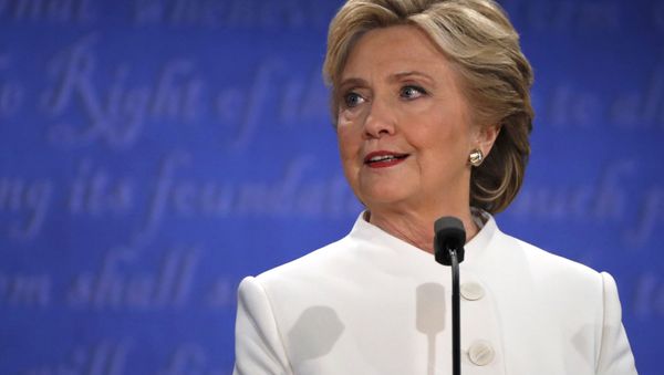 Democratic presidential nominee Hillary Clinton speaks during the third and final 2016 presidential campaign debate with Republican U.S. presidential nominee Donald Trump (not pictured) at UNLV in Las Vegas, Nevada, US, October 19, 2016. Democratic presidential nominee Hillary Clinton speaks during the third and final 2016 presidential campaign debate with Republican U.S. presidential nominee Donald Trump (not pictured) at UNLV in Las Vegas, Nevada, US, October 19, 2016. - Sputnik International