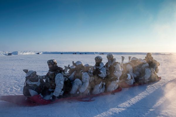 Soldiers of the Chechen Republic’ Special Forces units of the Ministry of Internal Affairs (MVD) during the training exercise near the North Pole. Soldiers of the Chechen Republic’ Special Forces units of the Ministry of Internal Affairs (MVD) during the training exercise near the North Pole. - Sputnik International