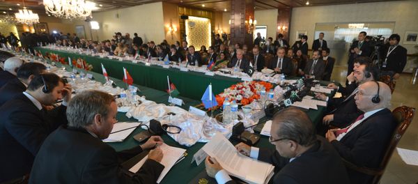 Pakistan's National Security Advisor Sartaj Aziz (R), Afghan Foreign Minister Salahuddin Rabbani (2R), and other countries' delegates attend the first day of the Heart of Asia conference (File) Pakistan's National Security Advisor Sartaj Aziz (R), Afghan Foreign Minister Salahuddin Rabbani (2R), and other countries' delegates attend the first day of the Heart of Asia conference (File) - Sputnik International