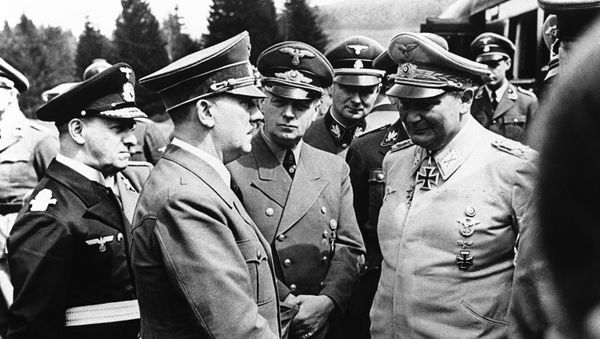 German Chancellor Adolf Hitler during a conference in front of his headquarters on the morning of his birthday on April 20, 1941 German Chancellor Adolf Hitler during a conference in front of his headquarters on the morning of his birthday on April 20, 1941 - Sputnik International