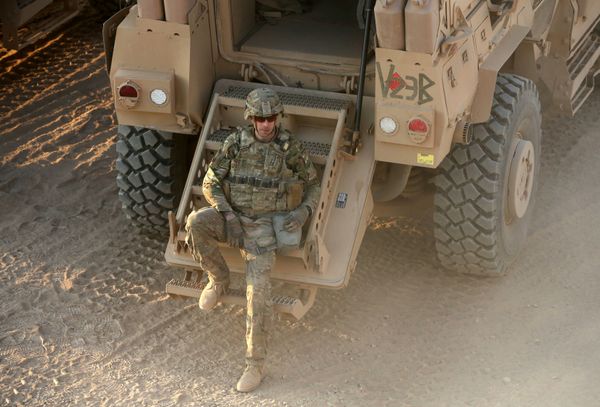 An American soldier is seen inside the U.S. army base in Qayyara, south of Mosul October 25, 2016 An American soldier is seen inside the U.S. army base in Qayyara, south of Mosul October 25, 2016 - Sputnik International