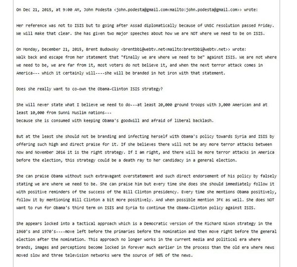 One of the 'Podesta Emails' released by Wikileaks One of the 'Podesta Emails' released by Wikileaks - Sputnik International
