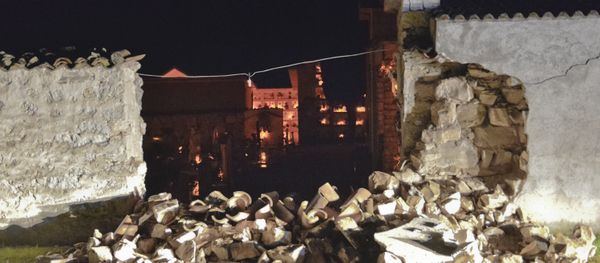 A view of the damaged cemetery of Castelsantangelo sul Nera, Italy, Wednesday, Oct 26, 2016 following an earthquake. - Sputnik International