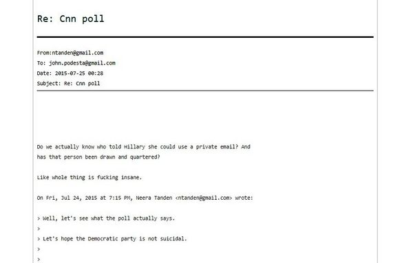 One of the 'Podesta Emails' released by Wikileaks One of the 'Podesta Emails' released by Wikileaks - Sputnik International