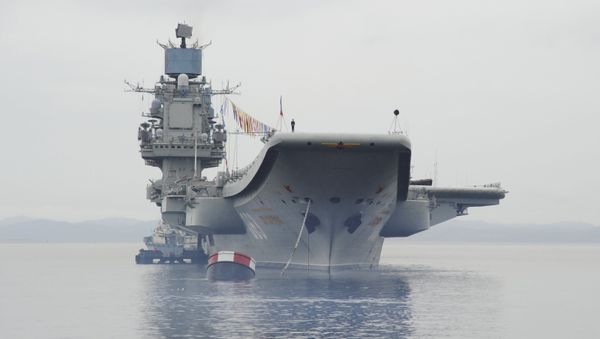 The Admiral Kuznetsov heavy aircraft-carrying cruiser in Severomorsk. (File) - Sputnik International