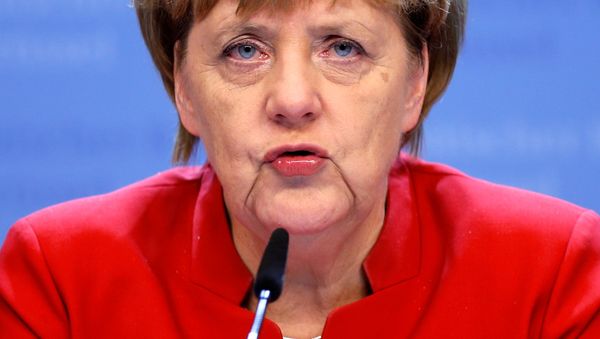 Germany's Chancellor Angela Merkel holds a news conference during a European Union leaders summit in Brussels, Belgium, October 21, 2016. - Sputnik International