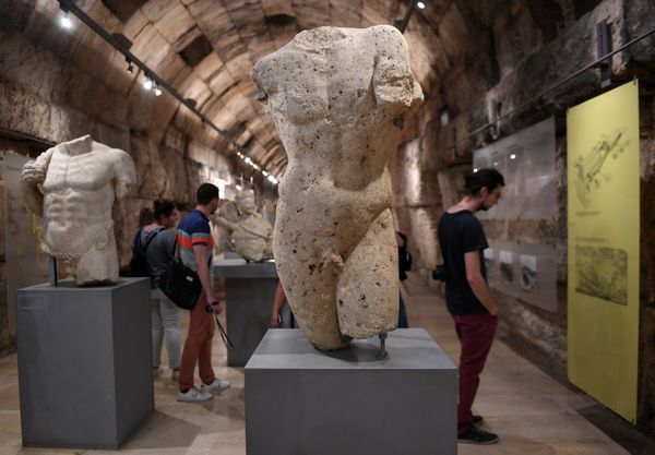 Visitors seen at the museum of the temple complex in the ancient Lebanese city of Baalbek. Visitors seen at the museum of the temple complex in the ancient Lebanese city of Baalbek. - Sputnik International