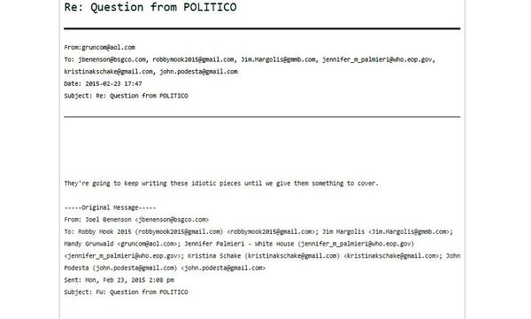One of the 'Podesta Emails' released by WikiLeaks - Sputnik International