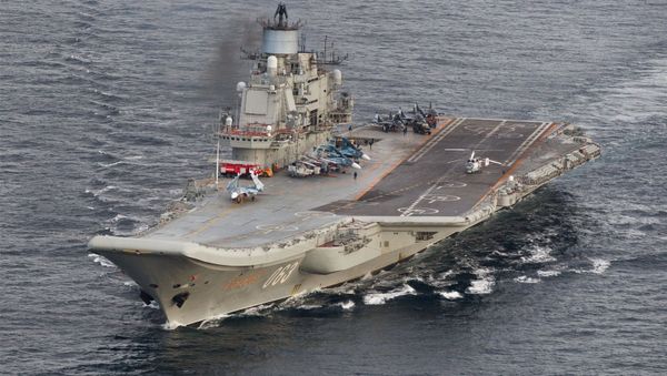 Transit of Russian Northern Fleet aircraft carrier group through the Norwegian Sea and the North Sea - Sputnik International