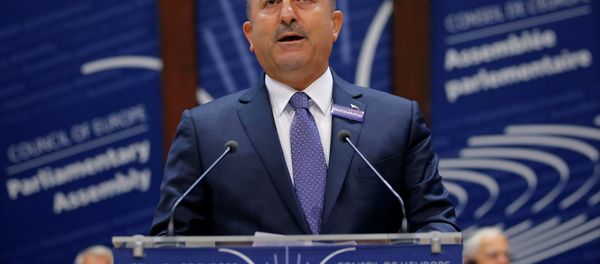 Turkey's Foreign Minister Mevlut Cavusoglu addresses the Parliamentary Assembly of the Council of Europe in Strasbourg, France, October 12, 2016. Turkey's Foreign Minister Mevlut Cavusoglu addresses the Parliamentary Assembly of the Council of Europe in Strasbourg, France, October 12, 2016. - Sputnik International