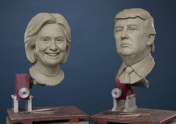 Clay sculptures of Republican and Democratic Presidential Candidates, Donald Trump and Hillary Clinton - Sputnik International