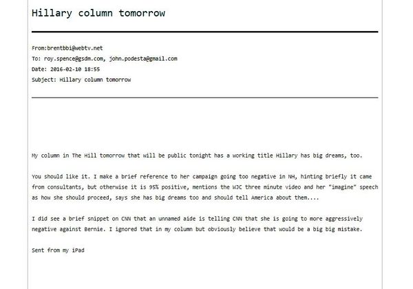 One of the 'Podesta Emails' released by WikiLeaks One of the 'Podesta Emails' released by WikiLeaks - Sputnik International
