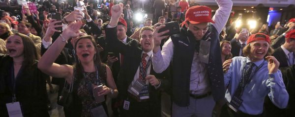 Supporters of U.S. Republican presidential nominee Donald Trump celebrate the results from Ohio and Florida at his election night rally in Manhattan, New York, U.S., November 8, 2016 Supporters of U.S. Republican presidential nominee Donald Trump celebrate the results from Ohio and Florida at his election night rally in Manhattan, New York, U.S., November 8, 2016 - Sputnik International