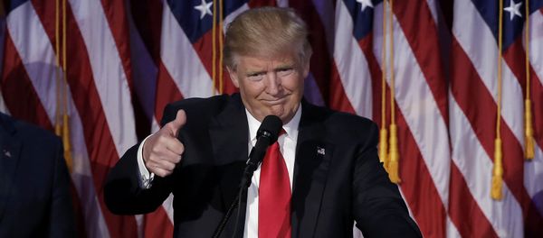 U.S. President-elect Donald Trump greets supporters during his election night rally in Manhattan, New York, U.S., November 9, 2016 U.S. President-elect Donald Trump greets supporters during his election night rally in Manhattan, New York, U.S., November 9, 2016 - Sputnik International