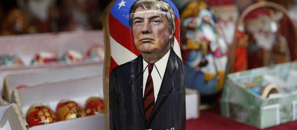 A traditional wooden Matryoshka doll depicting President-elect Donald Trump is displayed at a shop in Kiev, Ukraine, Wednesday, Nov. 9, 2016 - Sputnik International