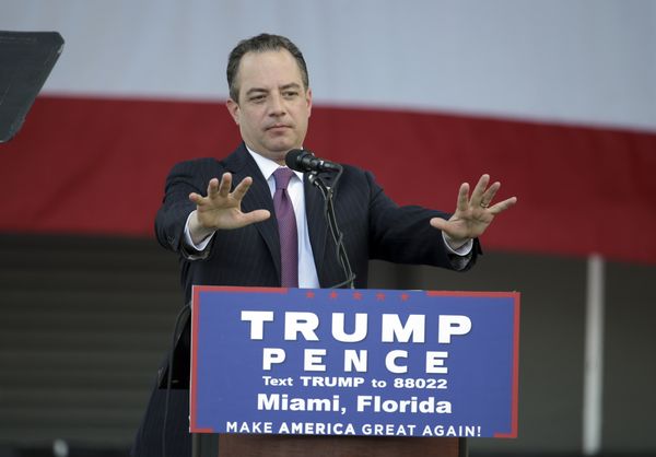 Reince Priebus, chairman of the Republican National Committee, speaks at a campaign rally for presidential candidate DonaldTrump at Bayfront Park Amphitheater, Wednesday, Nov. 2, 2016, in Miami Reince Priebus, chairman of the Republican National Committee, speaks at a campaign rally for presidential candidate DonaldTrump at Bayfront Park Amphitheater, Wednesday, Nov. 2, 2016, in Miami - Sputnik International