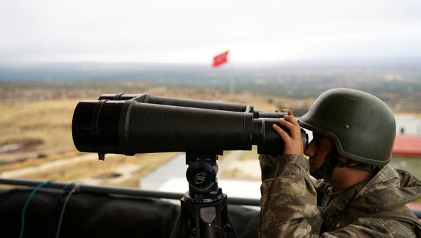 A Turkish soldier watches the border line between Turkey and Syria near the southeastern village of Besarslan, in Hatay province, Turkey, November 1, 2016 A Turkish soldier watches the border line between Turkey and Syria near the southeastern village of Besarslan, in Hatay province, Turkey, November 1, 2016 - Sputnik International