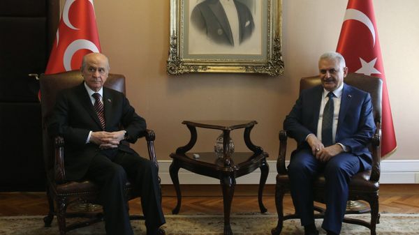 Turkish Prime Minister Binali Yildirim (R) and Nationalist Movement Party (MHP) Devlet Bahceli (L) pose for a photograph during their meeting at Turkish Grand National Assembly (TBMM) in Ankara, on August 01, 2016 Turkish Prime Minister Binali Yildirim (R) and Nationalist Movement Party (MHP) Devlet Bahceli (L) pose for a photograph during their meeting at Turkish Grand National Assembly (TBMM) in Ankara, on August 01, 2016 - Sputnik International