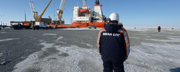 Liquefied natural gas (LNG) plant construction in Yamal, Russia. - Sputnik International
