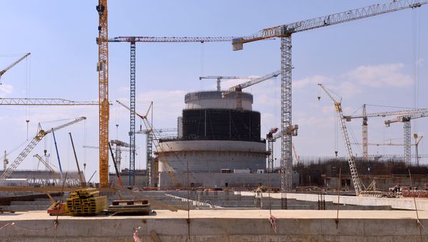 Construction of a reactor unit of the first Belarusian nuclear power plant (NPP) in the Grodno Region. Construction of a reactor unit of the first Belarusian nuclear power plant (NPP) in the Grodno Region. - Sputnik International