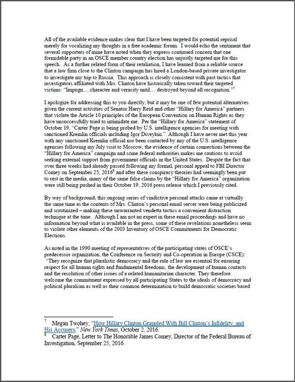 A complaint by Trump's former advisor Carter Page over violations of election norms by Clinton and her team - Sputnik International