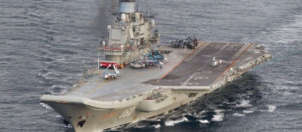 Russian aircraft carrier Admiral Kuznetsov in international waters off the coast of Northern Norway on October 17, 2016. - Sputnik International