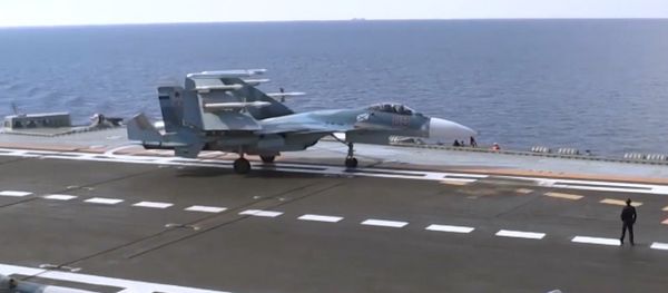 Flight deck of Admiral Kuznetsov aircraft carrier - Sputnik International