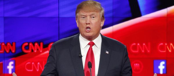 In this Dec. 15, 2015 file photo, Donald Trump makes a point during the CNN Republican presidential debate at the Venetian Hotel & Casino in Las Vegas - Sputnik International