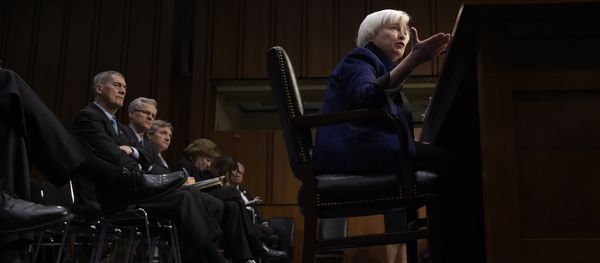 Federal Reserve Chair Janet Yellen testifies on Capitol Hill in Washington, Thursday, Nov. 17, 2016, before the Joint Economic Committee. Yellen sketched a picture of an improving U.S. economy and said the case for an increase in interest rates has strengthened - Sputnik International