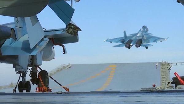 At least 30 militants from the Jabhat Fatah al Sham including a commander who had planned an offensive in Aleppo, were eliminated as a result of airstrikes launched from the Admiral Kuznetsov aircraft carrier. At least 30 militants from the Jabhat Fatah al Sham including a commander who had planned an offensive in Aleppo, were eliminated as a result of airstrikes launched from the Admiral Kuznetsov aircraft carrier. - Sputnik International