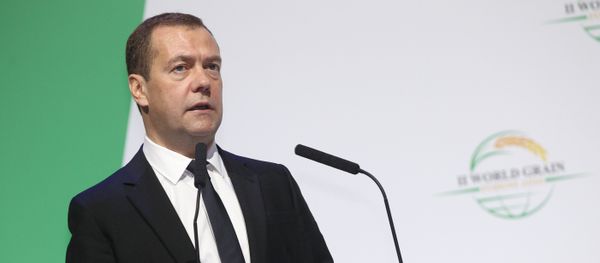November 18, 2016. Russian Prime Minister Dmitry Medvedev speaks at the 2nd World Grain Forum in Sochi - Sputnik International