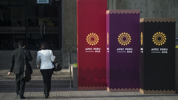 People arrive to the Lima Convention Center during the Asia-Pacific Economic Cooperation (APEC) Summit on November 17, 2016 People arrive to the Lima Convention Center during the Asia-Pacific Economic Cooperation (APEC) Summit on November 17, 2016 - Sputnik International