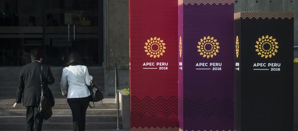 People arrive to the Lima Convention Center during the Asia-Pacific Economic Cooperation (APEC) Summit on November 17, 2016 - Sputnik International
