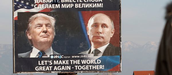 A woman passes a billboard showing a pictures of US president-elect Donald Trump and Russian President Vladimir Putin in Danilovgrad, Montenegro, November 16, 2016 A woman passes a billboard showing a pictures of US president-elect Donald Trump and Russian President Vladimir Putin in Danilovgrad, Montenegro, November 16, 2016 - Sputnik International