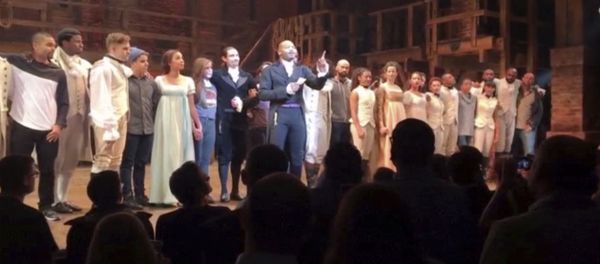 In this image made from a video provided by Hamilton LLC, actor Brandon Victor Dixon who plays Aaron Burr, the nation’s third vice president, in Hamilton speaks from the stage after the curtain call in New York, Friday, Nov. 18, 2016. Vice President-elect Mike Pence is the latest celebrity to attend the Broadway hit Hamilton, but the first to get a sharp message from a cast member from the stage. (Hamilton LLC via AP) In this image made from a video provided by Hamilton LLC, actor Brandon Victor Dixon who plays Aaron Burr, the nation’s third vice president, in Hamilton speaks from the stage after the curtain call in New York, Friday, Nov. 18, 2016. Vice President-elect Mike Pence is the latest celebrity to attend the Broadway hit Hamilton, but the first to get a sharp message from a cast member from the stage. (Hamilton LLC via AP) - Sputnik International