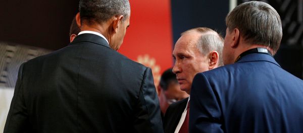 U.S. President Barack Obama talks with Russian President Vladimir Putin at the APEC Economic Leaders’ Meeting in Lima, Peru U.S. President Barack Obama talks with Russian President Vladimir Putin at the APEC Economic Leaders’ Meeting in Lima, Peru - Sputnik International
