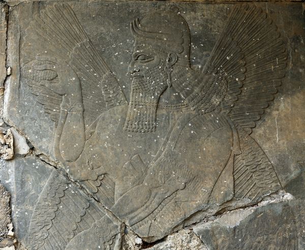 A part of carved stone slabs which were destroyed by the Islamic State militants, is seen at the ancient site of Nimrud some 19 miles (30 kilometers) southeast of Mosul, Iraq, Wednesday, Nov. 16, 2016. - Sputnik International