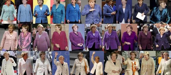 A undated combination picture shows German Chancellor Angela Merkel, wearing jackets of differing colours while attending various public events. Senior German CDU party sources say on November 20, 2016 that Merkel will run again for the Chancellorship in the next year general elections. - Sputnik International