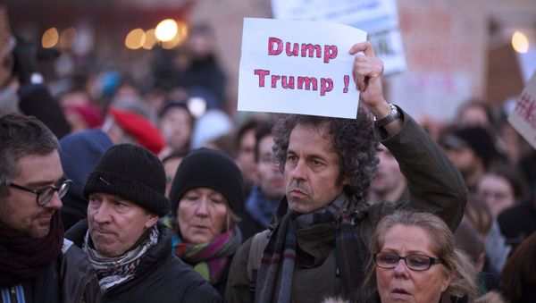 People protest against US President-elect Donald Trump in Berlin, Germany, November 12, 2016. People protest against US President-elect Donald Trump in Berlin, Germany, November 12, 2016. - Sputnik International