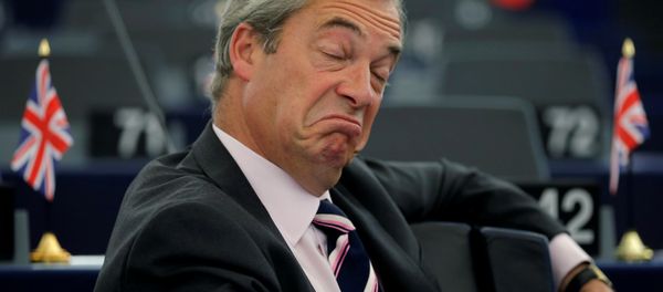 Nigel Farage, United Kingdom Independence Party (UKIP) member and MEP, waits for the start of a debate on the last European Summit at the European Parliament in Strasbourg, France, October 26, 2016. Nigel Farage, United Kingdom Independence Party (UKIP) member and MEP, waits for the start of a debate on the last European Summit at the European Parliament in Strasbourg, France, October 26, 2016. - Sputnik International