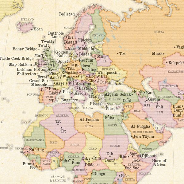 Magnificently Rude Map of World Place Names: Europe - Sputnik International