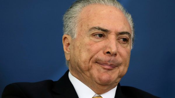 Brazil's President Michel Temer reacts during a meeting of the Council for Economic and Social Development (CDES) at the Planalto Palace in Brasilia, Brazil, November 21, 2016 - Sputnik International