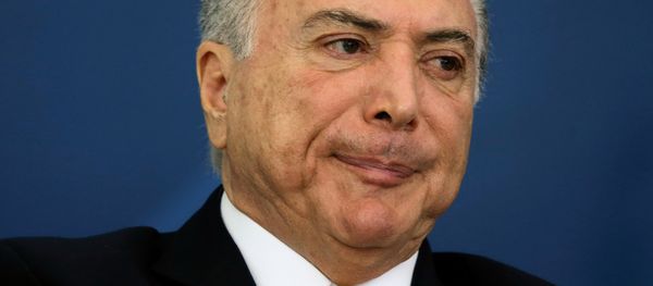 Brazil's President Michel Temer reacts during a meeting of the Council for Economic and Social Development (CDES) at the Planalto Palace in Brasilia, Brazil, November 21, 2016 Brazil's President Michel Temer reacts during a meeting of the Council for Economic and Social Development (CDES) at the Planalto Palace in Brasilia, Brazil, November 21, 2016 - Sputnik International