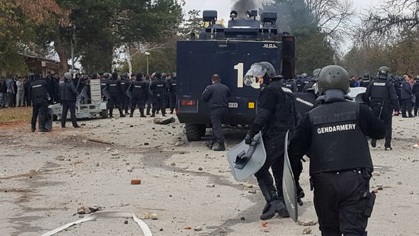 Bulgarian riot police are seen inside a refugee center during clashes in the town of Harmanli, Bulgaria, November 24, 2016 Bulgarian riot police are seen inside a refugee center during clashes in the town of Harmanli, Bulgaria, November 24, 2016 - Sputnik International